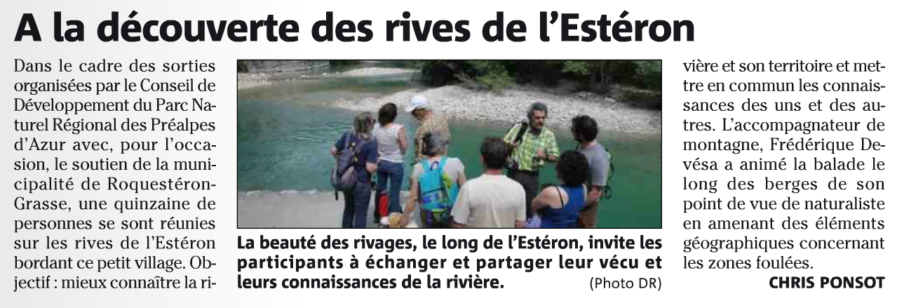 Article Nice Matin 06/06/2015: Retour sur l’atelier participatif du 16/05/2015 à Roquestéron-Grasse