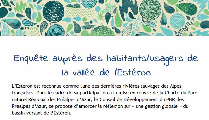 Questionnaire à destination des habitants/usagers du territoire de la vallée de l’Estéron
