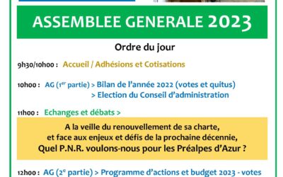 Assemblée Générale 2023 du Conseil de Développement – 10 avril à 9H30 – Gréolières